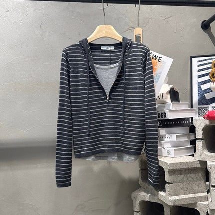 ALO 26S HALF-ZIP HOODED KNIT TOP 450
