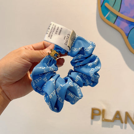 CERULEAN BLUE WRINKLED FABRIC SCRUNCHIE 358223