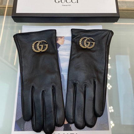 GLOVES IN BLACK LAMBSKIN AND FLEECE LINING 465050