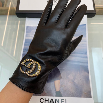 GLOVES IN BLACK LAMBSKIN AND FLEECE LINING 465050