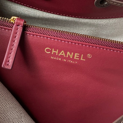 CHANEL 26S BUCKET BAG 23 IN DARK BROWN QUILTED CALFSKIN