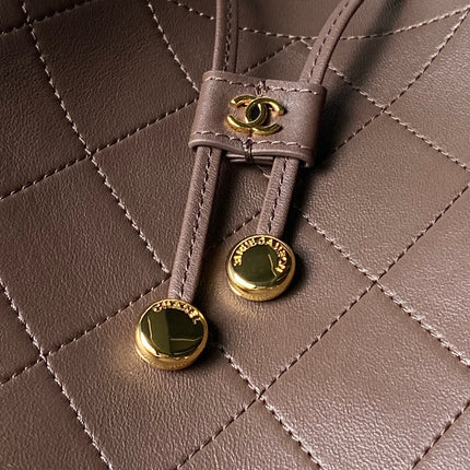 CHANEL 26S BUCKET BAG 23 IN DARK BROWN QUILTED CALFSKIN