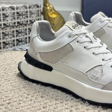 CD B25 SNEAKER WHITE AND BEIGE CALFSKIN