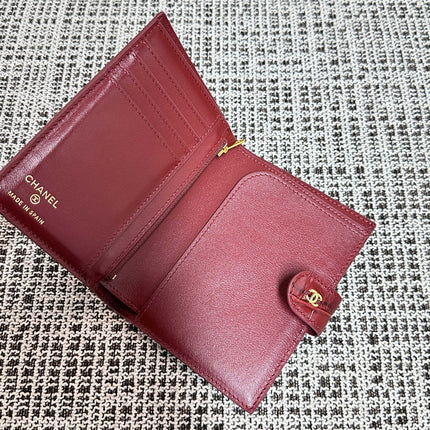 CHANEL 26S WALLET 14 IN DARK RED CROCODILE-EMBOSSED CALFSKIN