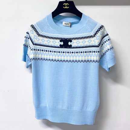 CELINE 26S SHORT-SLEEVE KNIT SWEATER 553