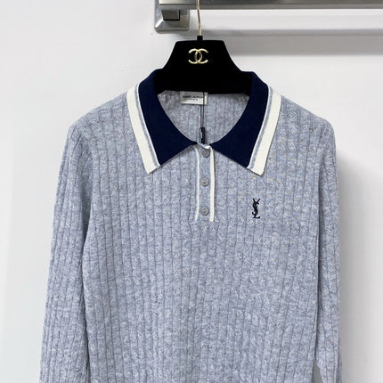 YSL 26S POLO COLLAR KNIT SWEATER 454