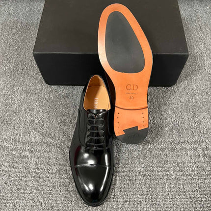 CD TIMELESS OXFORD BLACK POLISHED CALFSKIN