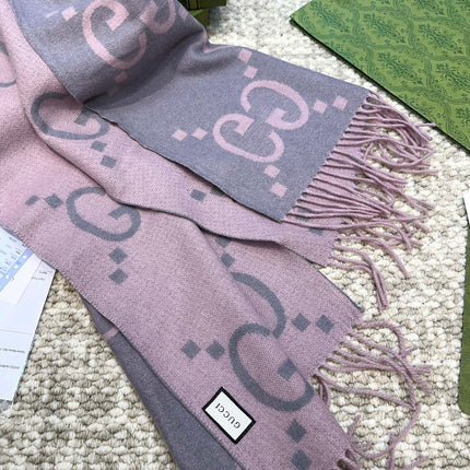 SCARF 200 CM IN LIGHT PINK MIX GRAY CASHMERE 396379
