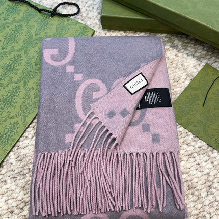 SCARF 200 CM IN LIGHT PINK MIX GRAY CASHMERE 396379