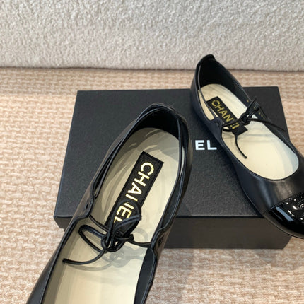 MARY JANE BALLERINA IN BLACK PATENT LAMBSKIN