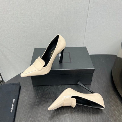 D'ORSAY PUMPS IN CREAM GLOSSY CALFSKIN