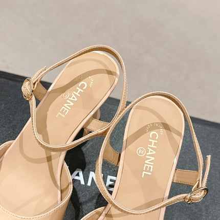 HIGH HEELS SANDAL IN BISQUE CREAM LAMBSKIN