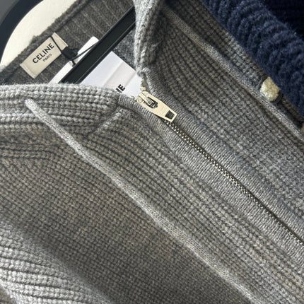 CELINE 26S ZIP-UP KNIT HOODIE 582