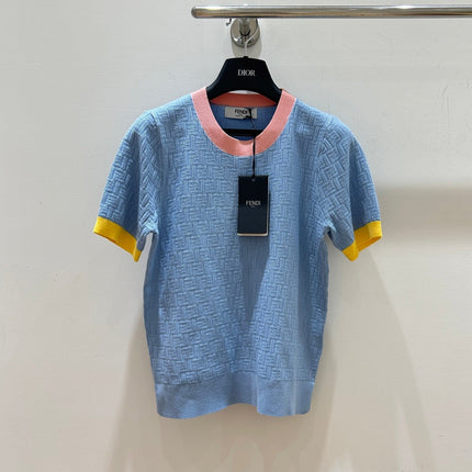 FENDI 26S SHORT-SLEEVE KNIT TOP 555