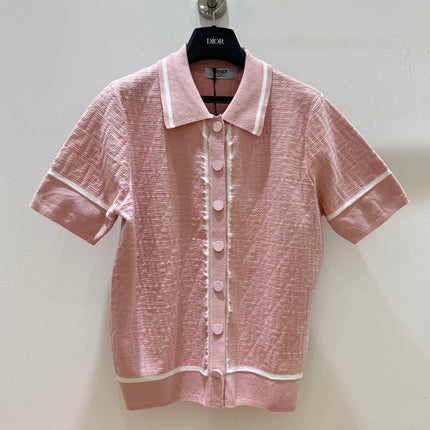 FENDI 26S BUTTON-UP KNIT POLO SHIRT 504