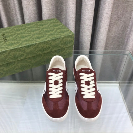 GG INTERLOCKING G SNEAKER WINE SUEDE