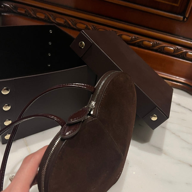 LE COEUR BAG 21 IN HICKORY BROWN SUEDE
