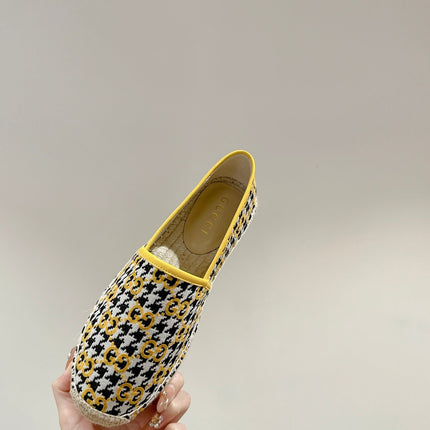 GG ESPADRILLE LOAFER LEMON AND BLACK CANVAS