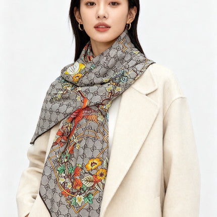 GUCCI 26S SCARF 140 IN CASHMERE AND SILK 250178