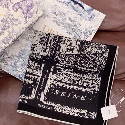 DIOR 26S SCARF 140 IN CASHMERE AND SILK 426188