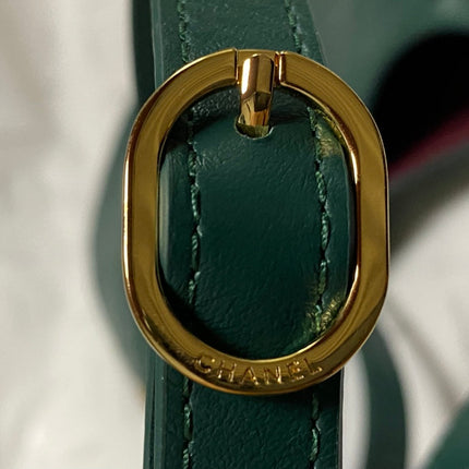 CHANEL 26S HOBO BAG 28 IN DARK GREEN QUILTED CALFSKIN