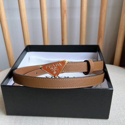 PRADA 25S BELT 15 MM IN BROWN CALFSKIN 598408
