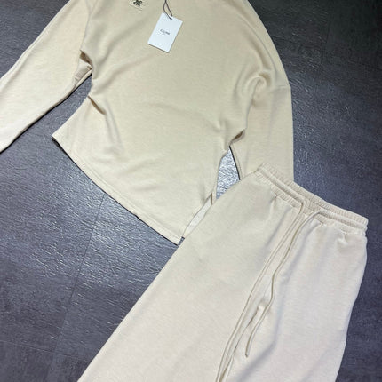 CELINE 26S KNIT TOP AND WIDE-LEG PANTS SET 745
