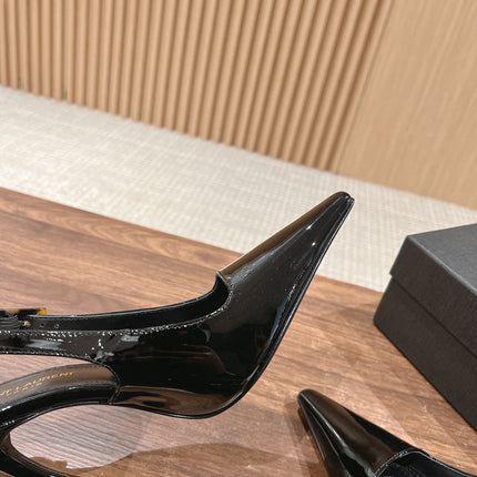 SL DUNE SLINGBACK PUMPS BLACK CALFSKIN