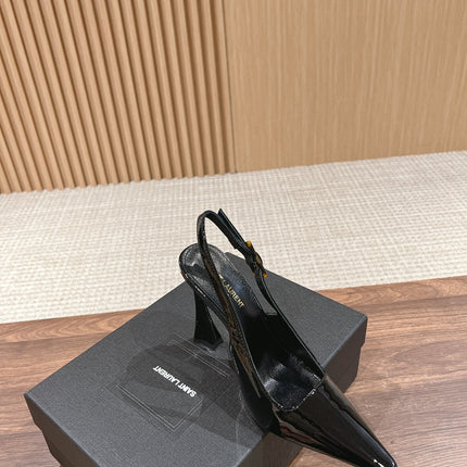 SL DUNE SLINGBACK PUMPS BLACK CALFSKIN