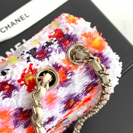 CHANEL 26S CLASSIC FLAP BAG 21 IN MULTICOLOR SEQUINS STYLE 4