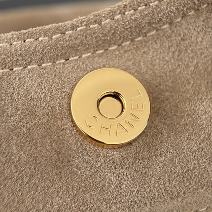 CHANEL 26S SHOPPING TOTE BAG 45 IN BEIGE QUILTED SUEDE