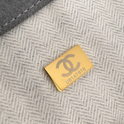 CHANEL 26S SHOPPING TOTE BAG 45 IN GREY QUILTED SUEDE