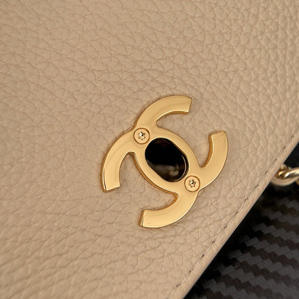 CHANEL 26S SHOULDER BAG 29 IN BEIGE GRAINED CALFSKIN