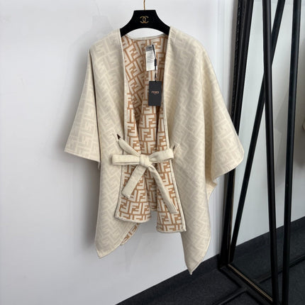 FENDI 26S REVERSIBLE BELTED PONCHO 542