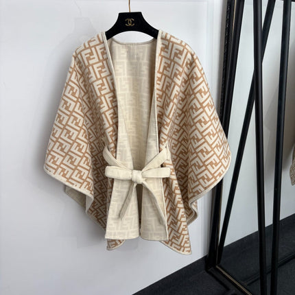 FENDI 26S REVERSIBLE BELTED PONCHO 542