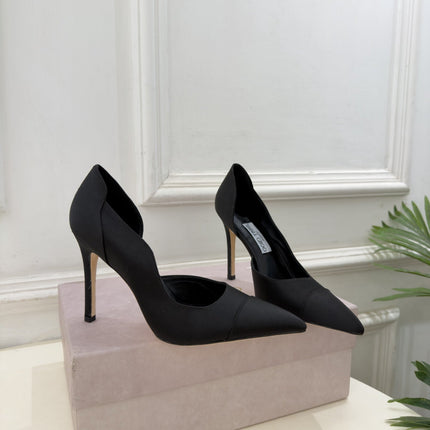 JIMMY CHOO 26S HIGH HEELS 105 MM IN BLACK SATIN