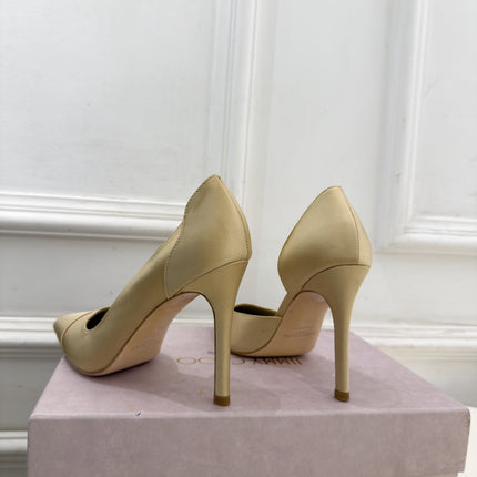 JIMMY CHOO 26S HIGH HEELS 105 MM IN BEIGE SATIN