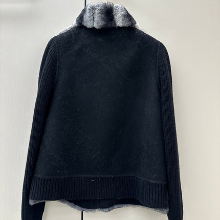 FENDI 26S FUR JACKET WITH KNIT SLEEVES 475