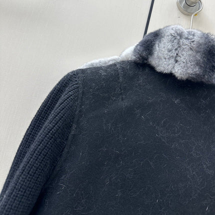 FENDI 26S FUR JACKET WITH KNIT SLEEVES 475