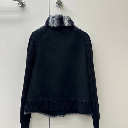 FENDI 26S FUR JACKET WITH KNIT SLEEVES 475