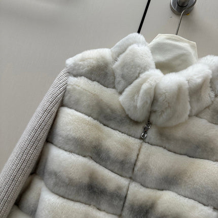 FENDI 26S FUR JACKET WITH KNIT SLEEVES 473